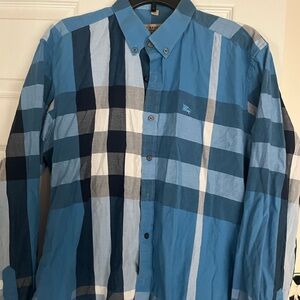Blue Men’s Burberry button down shirt